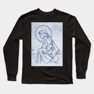 Virgin Mary hand drawn illustration Long Sleeve T-Shirt